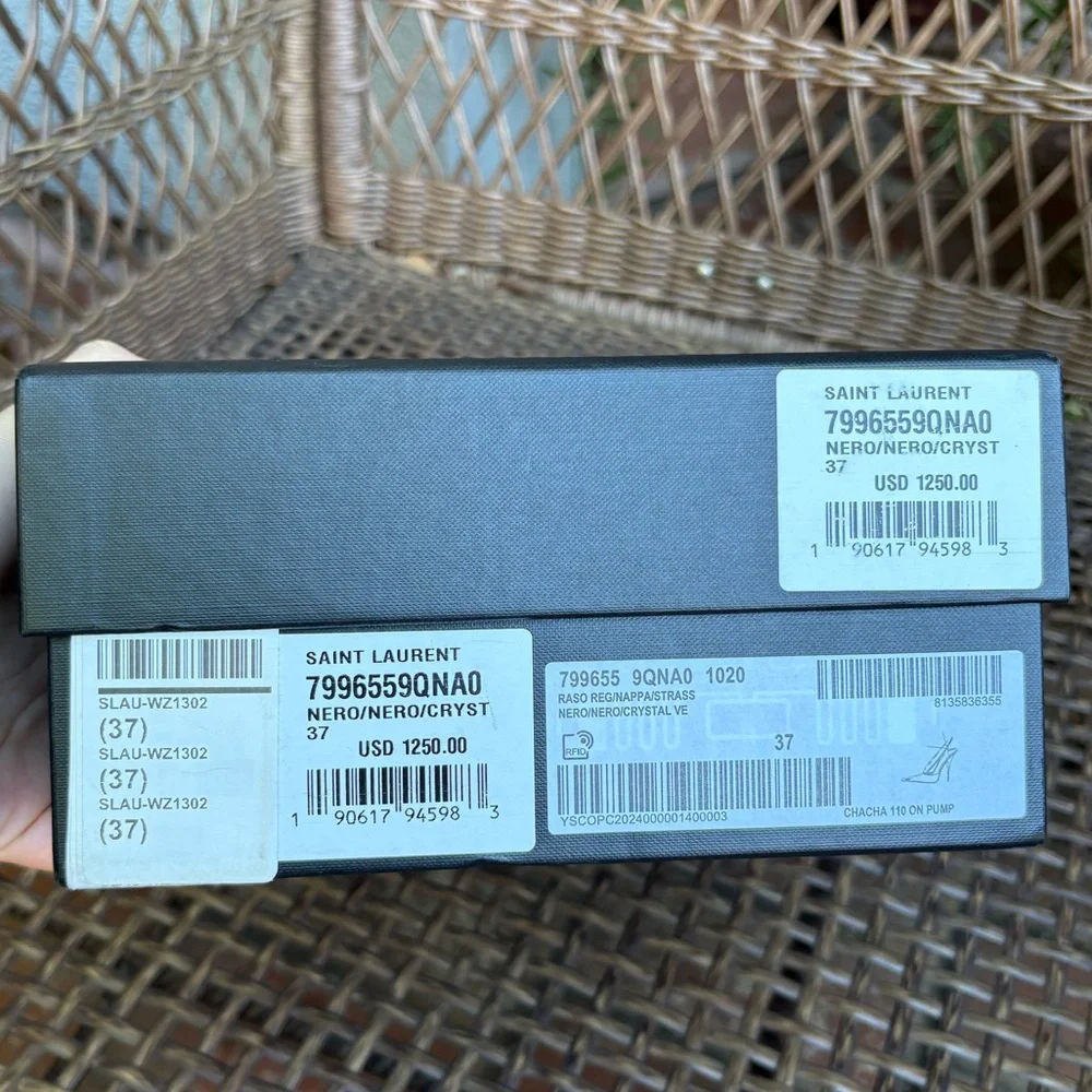SAINT LAURENT Chacha Pump in Nero & Crystal Velvet New in Box! - Picture 15 of 16